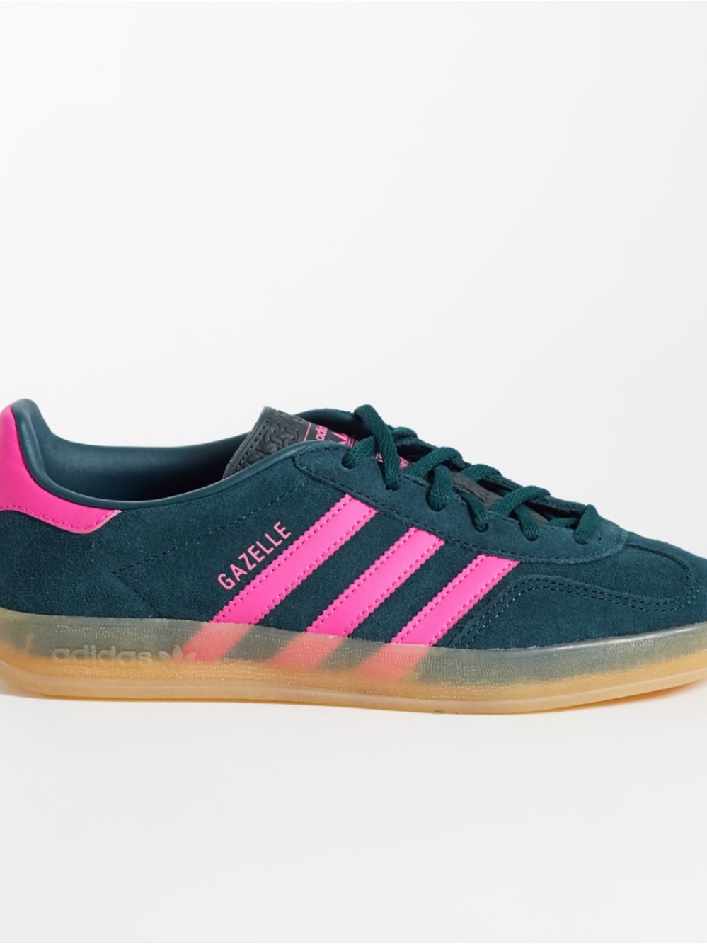 adidas Gazelle Mens/Womens Suede Sneaker in Teal and Hot Pink